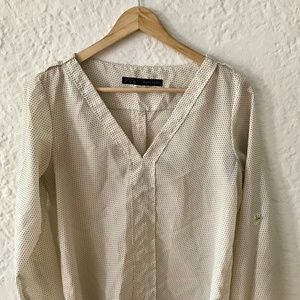 ZARA Light Blouse Cream With Dots XS
